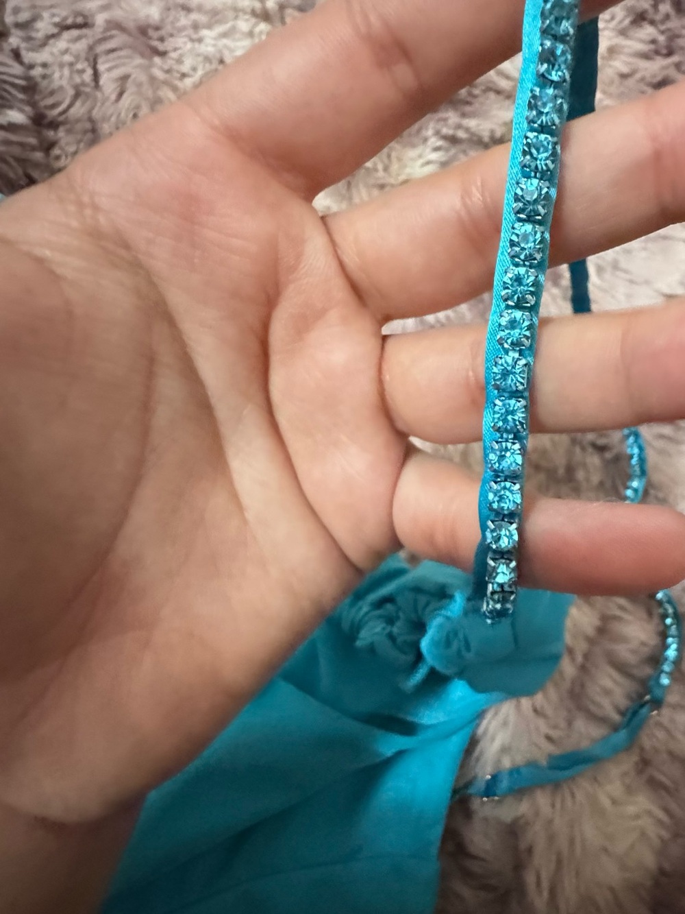 Oh Polly Turquoise Crystal-Embellished Hair Strap